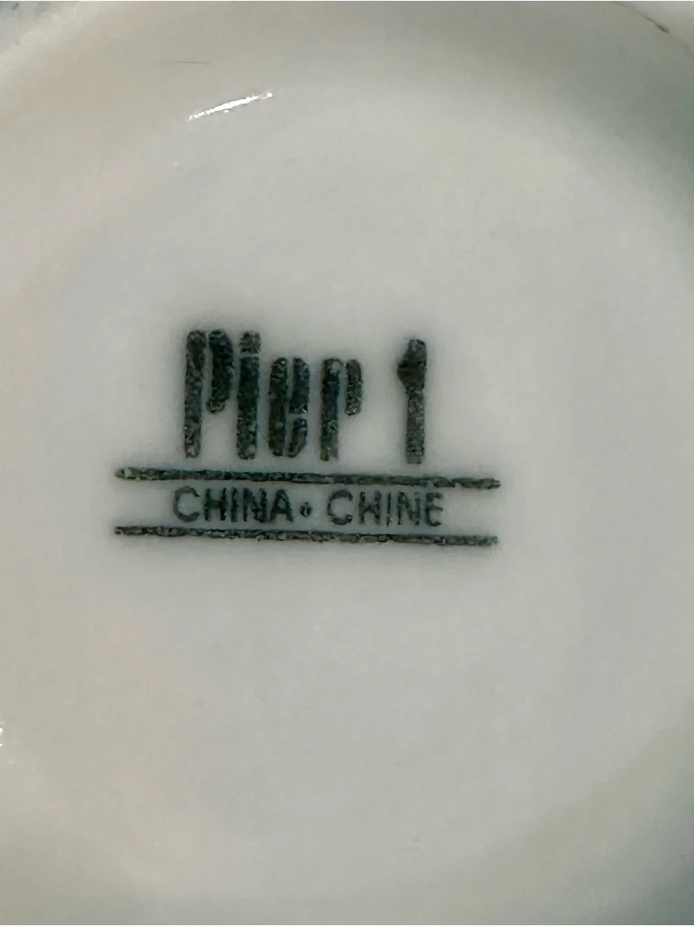 Pier 1 White Floral Scalloped Ceramic Bowl